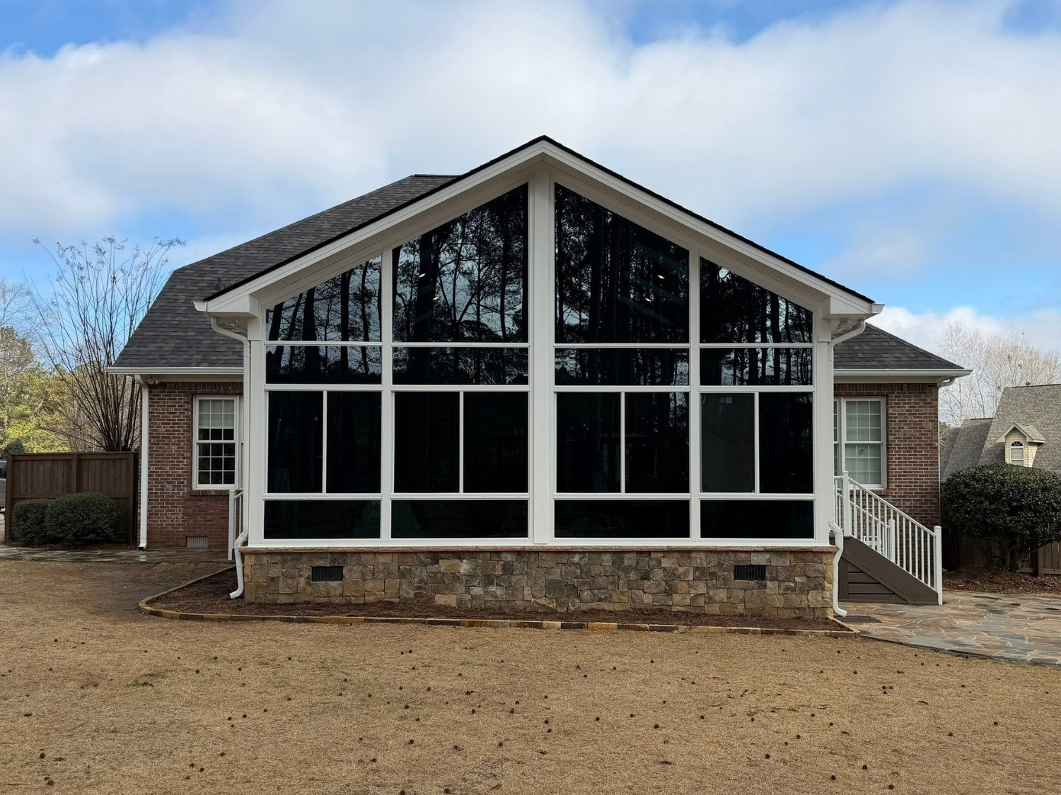 Gabled Sunroom with custom glass walls in Auburn AL
